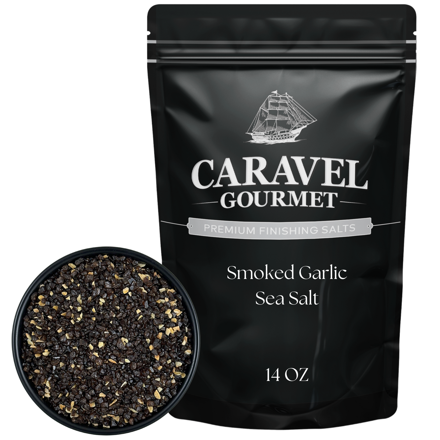 Smoked Garlic Sea Salt - 14 oz Pouch