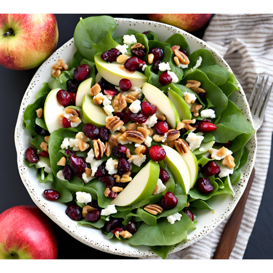 Cranberry Apple Walnut Salad with Honey Vinaigrette