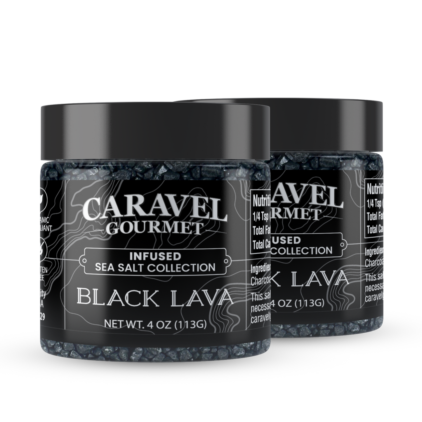 Black Lava Sea Salt - 4 oz Jar (2-Pack)